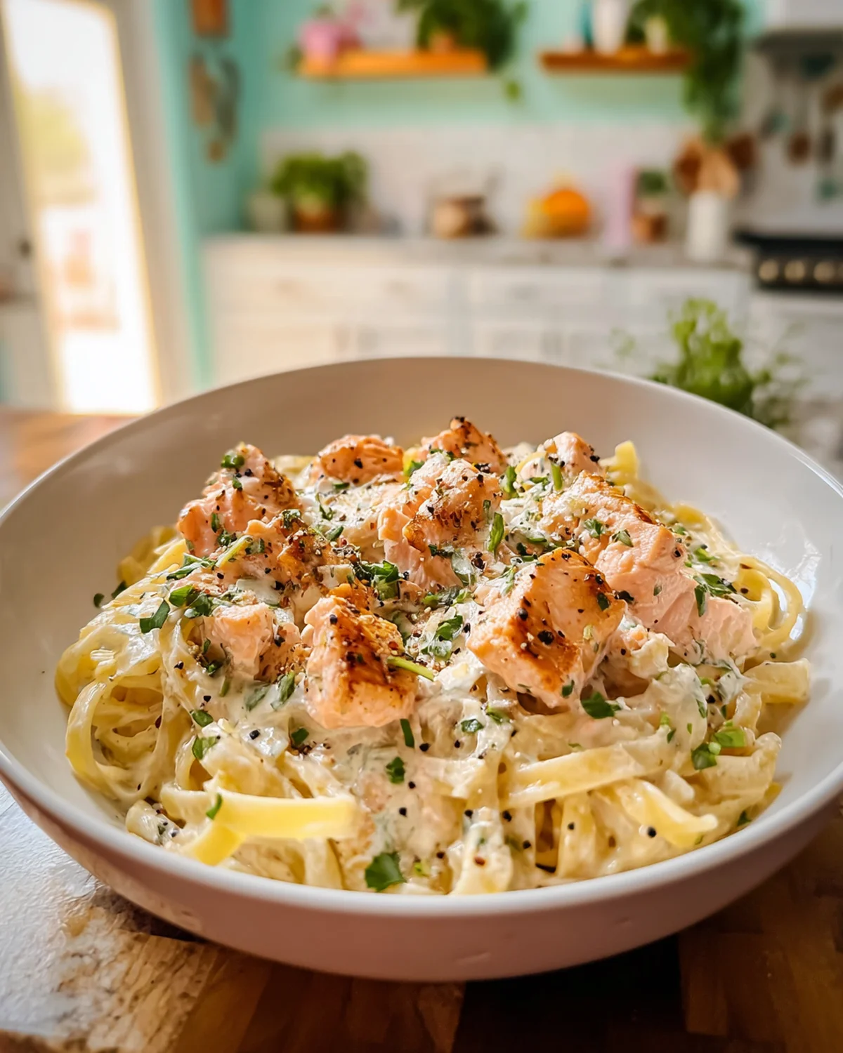 Creamy Air-Fried Salmon Pasta - Image 2