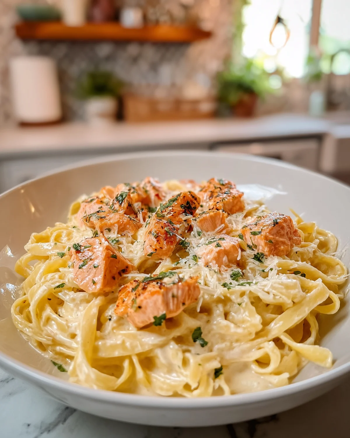 Creamy Air-Fried Salmon Pasta - Image 3