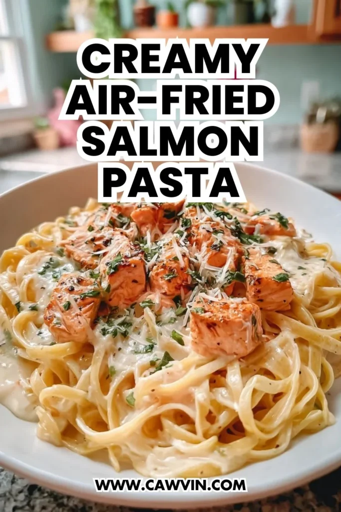 Creamy Air Fried Salmon Pasta - Easy Peasy Recipes