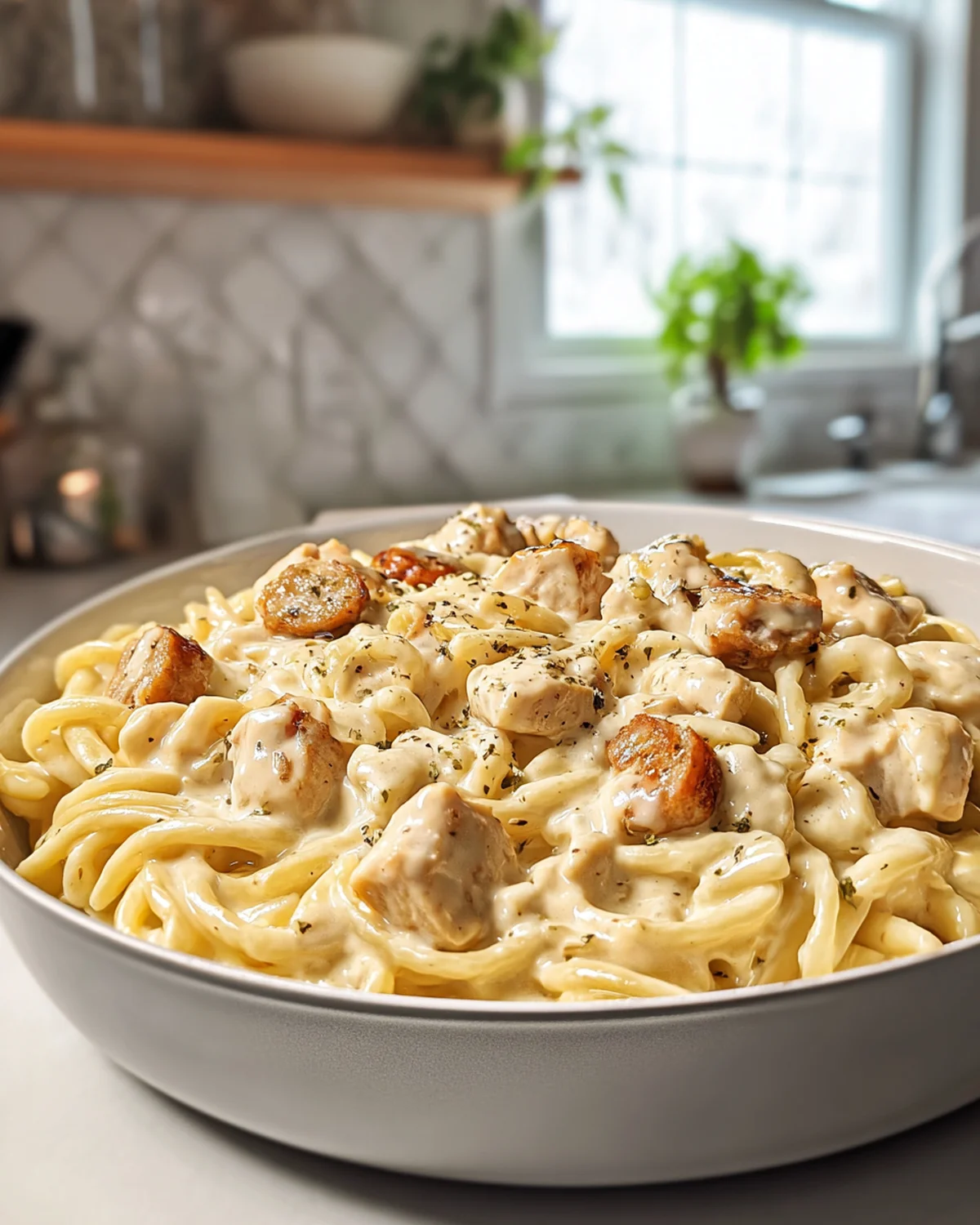 Creamy Pepper Jack Chicken and Sausage Pasta - Image 4