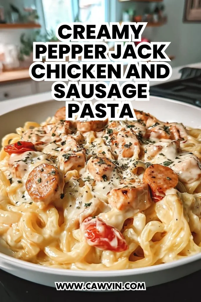 Creamy Pepper Jack Chicken and Sausage Pasta - Easy Peasy Recipes