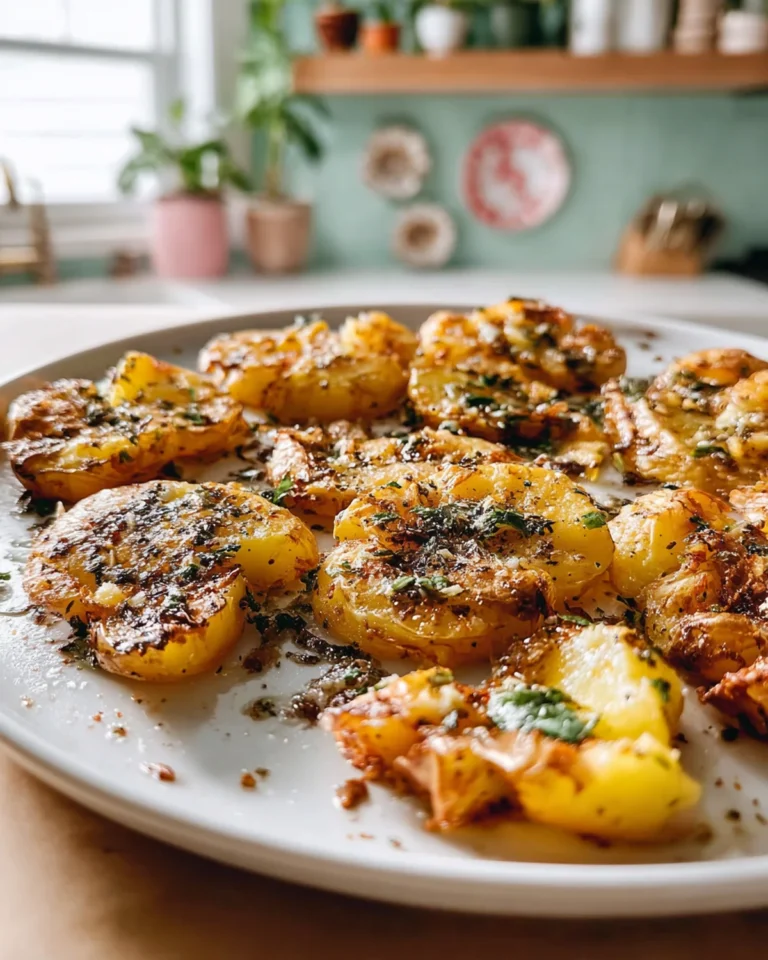 Crispy Smashed Potatoes with Garlic Butter Recipe