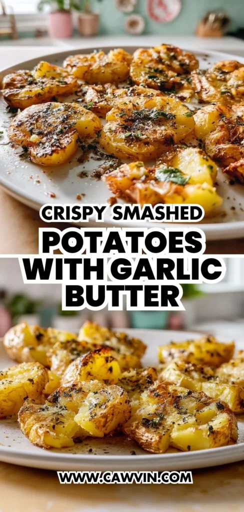 Crispy Smashed Potatoes with Garlic Butter 2 1 - Easy Peasy Recipes