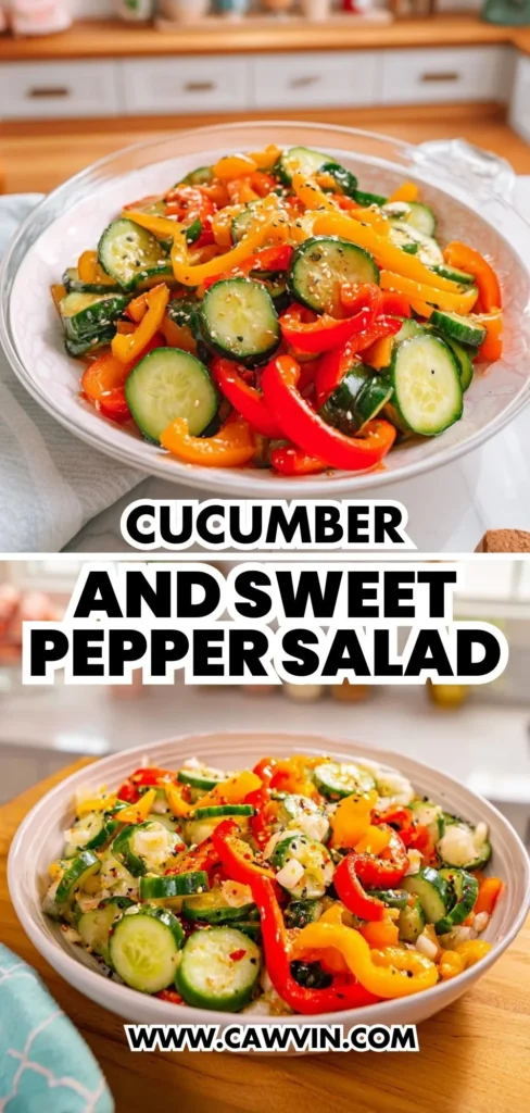 Cucumber and Sweet Pepper Salad 2 - Easy Peasy Recipes