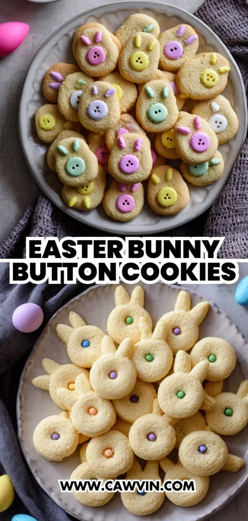 Easter Bunny Button Cookies 2 - Easy Peasy Recipes