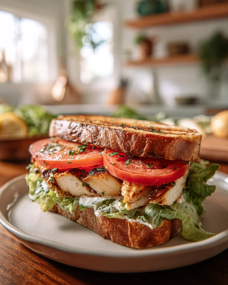 Garlic Butter, Lettuce, Tomato and Grilled Chicken Sandwich Recipe