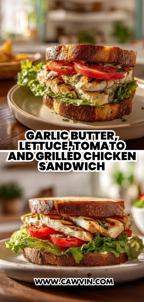 Garlic Butter Lettuce Tomato and Grilled Chicken Sandwich 2 1 - Easy Peasy Recipes