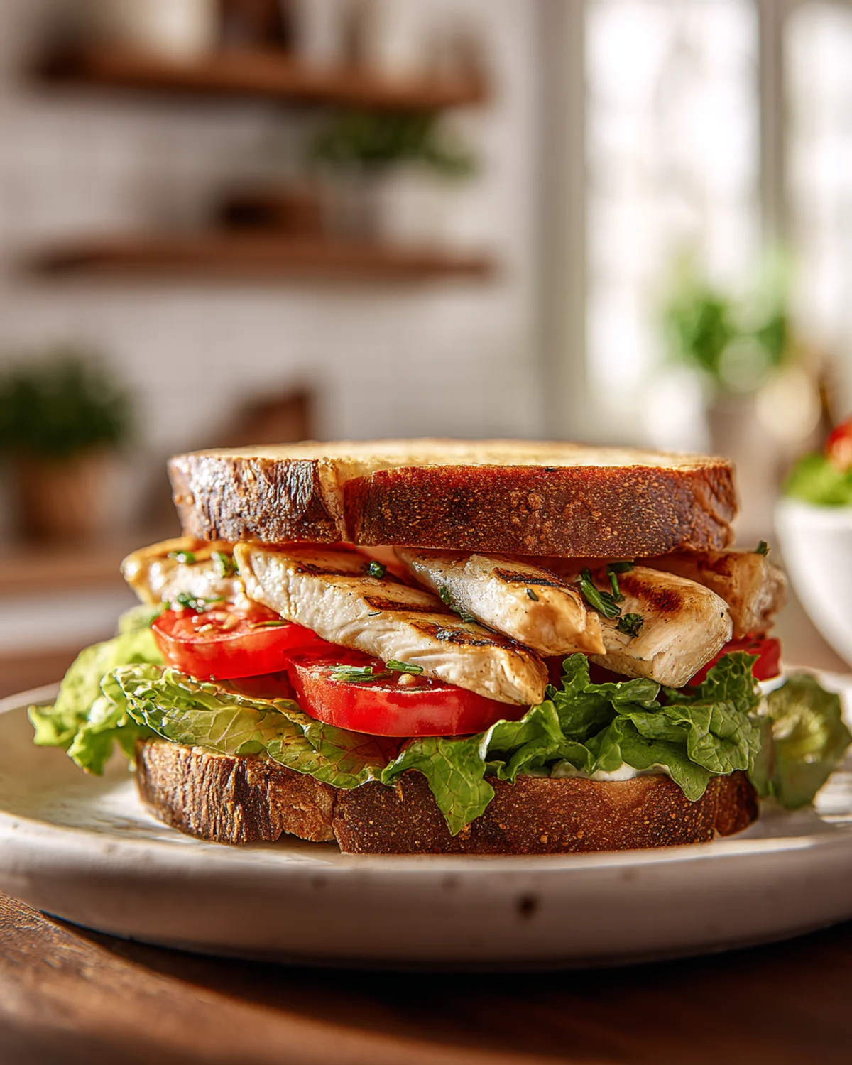 Garlic Butter, Lettuce, Tomato and Grilled Chicken Sandwich - Image 3