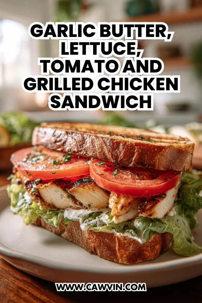 Garlic Butter Lettuce Tomato and Grilled Chicken Sandwich - Easy Peasy Recipes