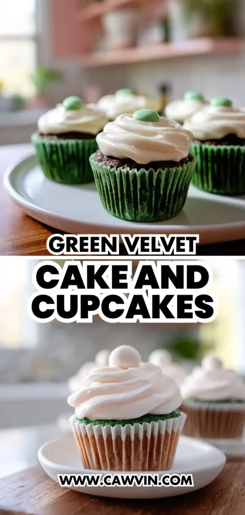 Green Velvet Cake And Cupcakes 2 1 - Easy Peasy Recipes