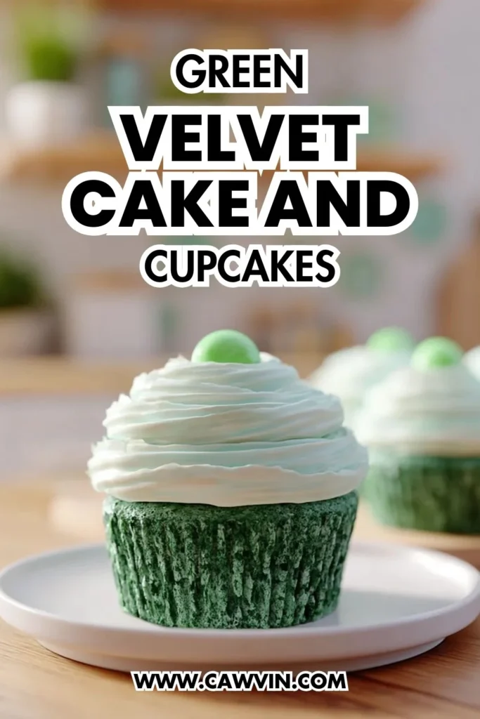 Green Velvet Cake And Cupcakes - Easy Peasy Recipes