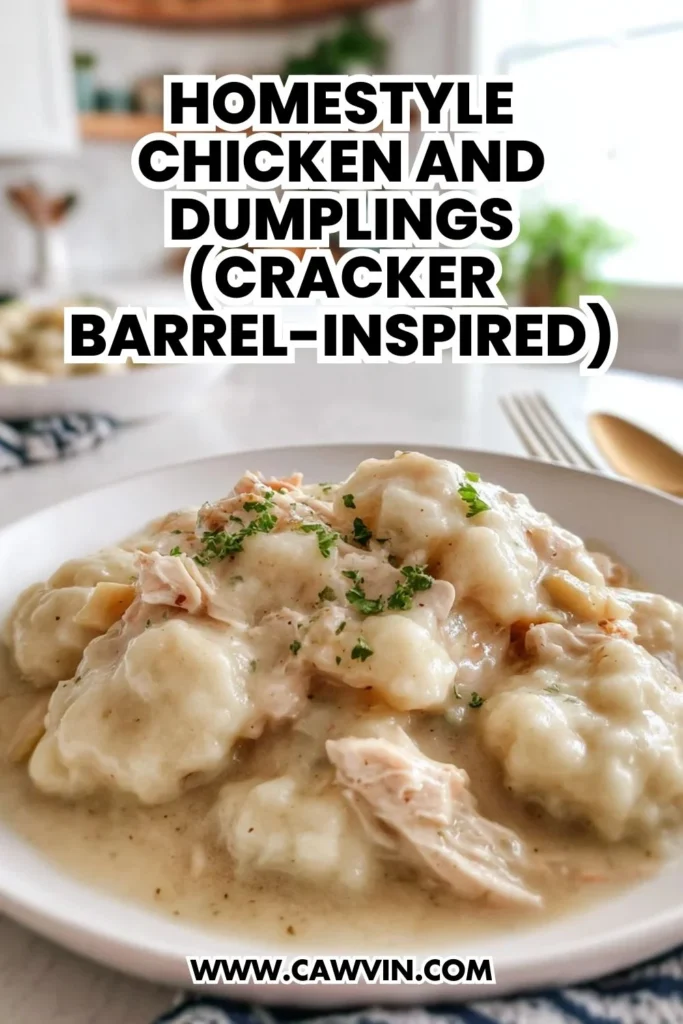 Homestyle Chicken and Dumplings Cracker Barrel Inspired - Easy Peasy Recipes
