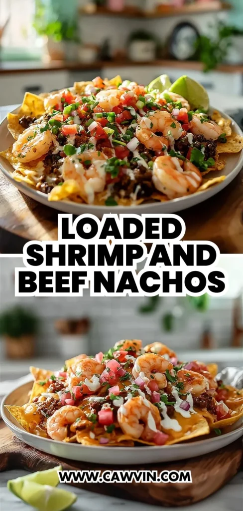 Loaded Shrimp and Beef Nachos 2 1 - Easy Peasy Recipes