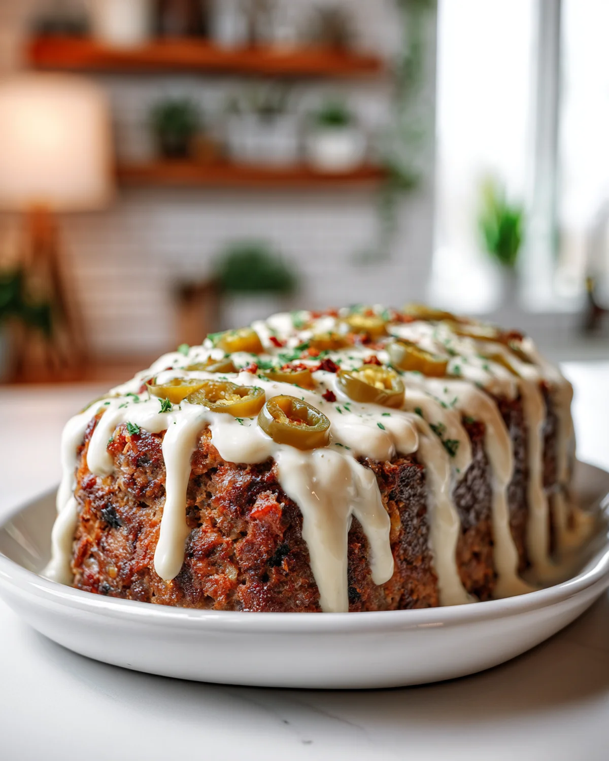 Smoky Jalapeño Popper Meatloaf with Ranch Drizzle - Image 3