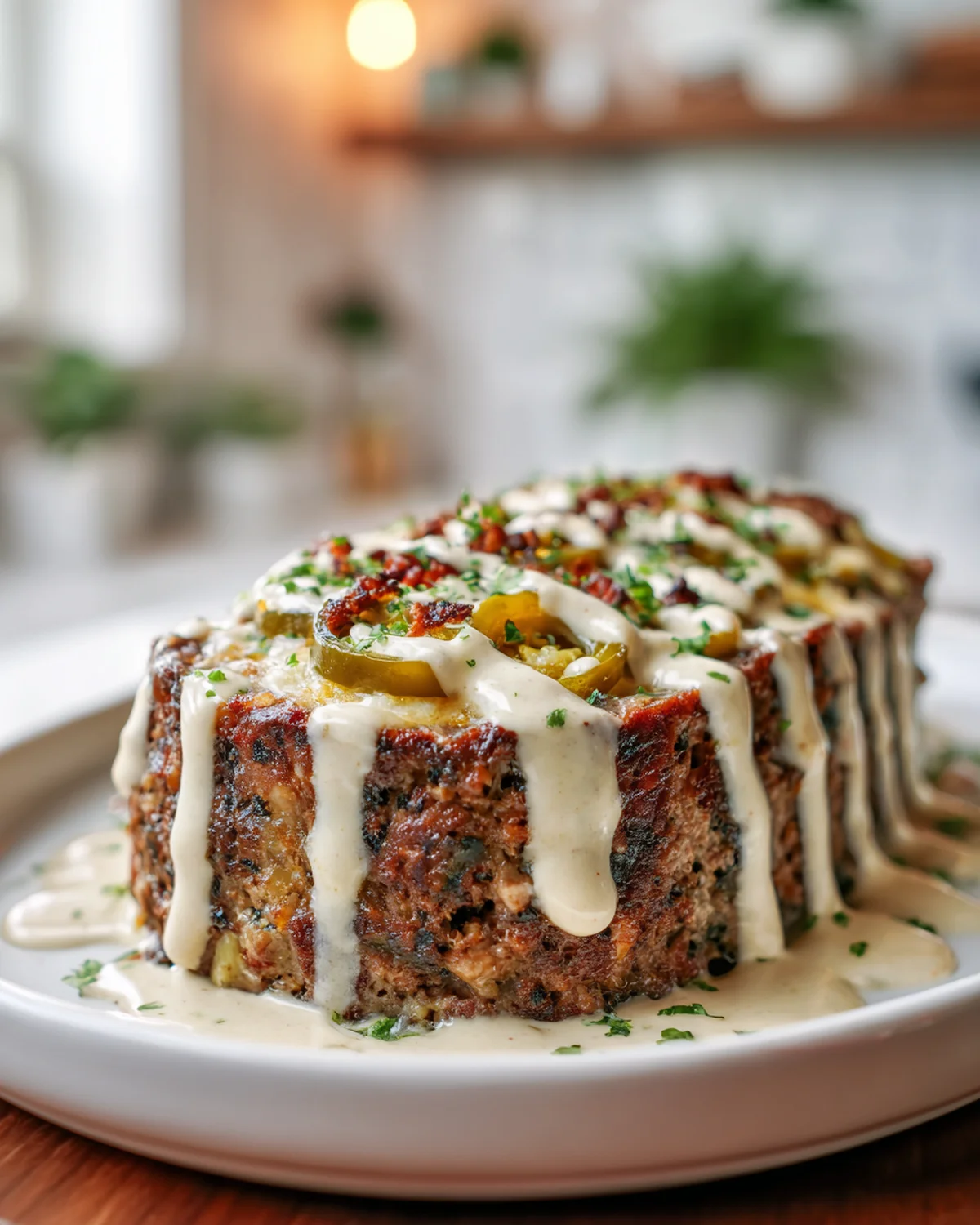 Smoky Jalapeño Popper Meatloaf with Ranch Drizzle - Image 4