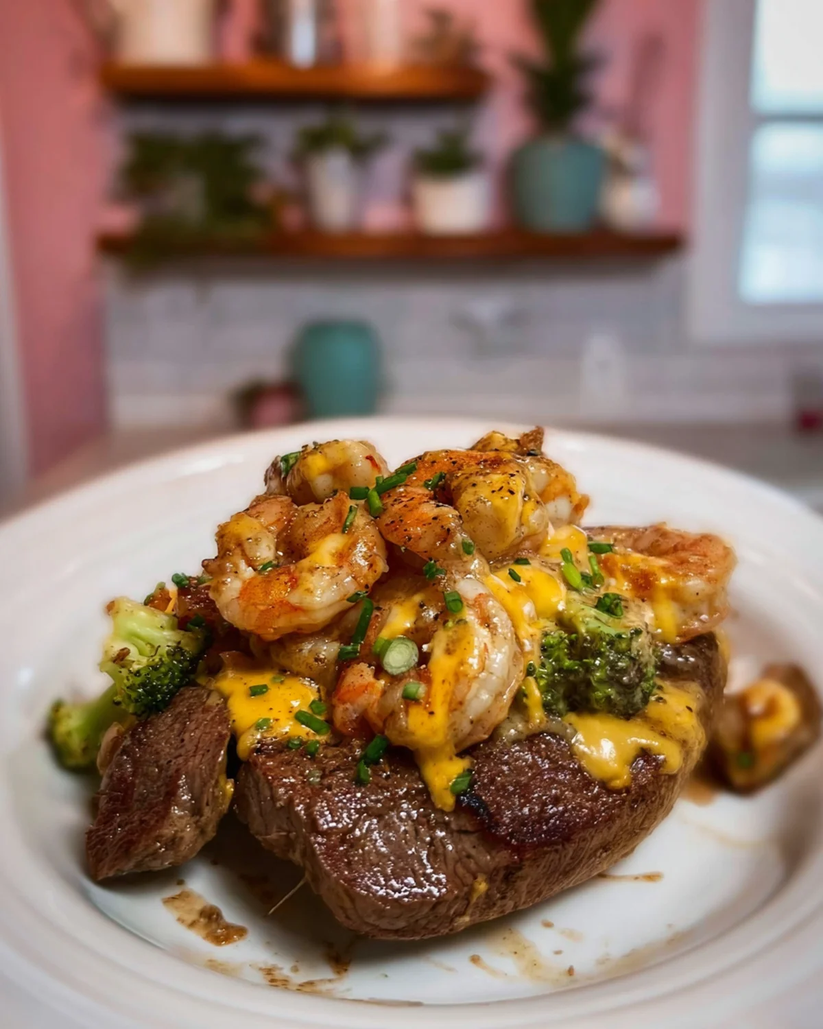Steak and Shrimp Over a Cheesy Jumbo - Image 3