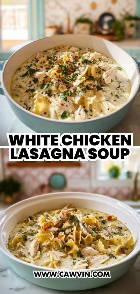 White Chicken Lasagna Soup 2 1 - Easy Peasy Recipes