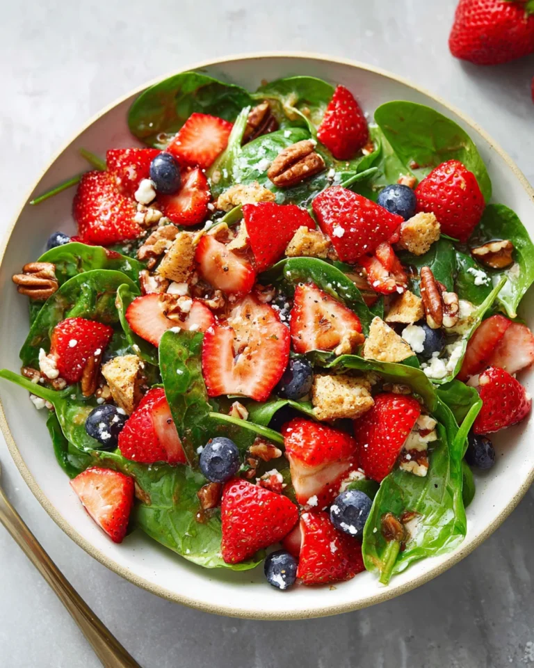 15-Minute Strawberry Spinach Salad Recipe