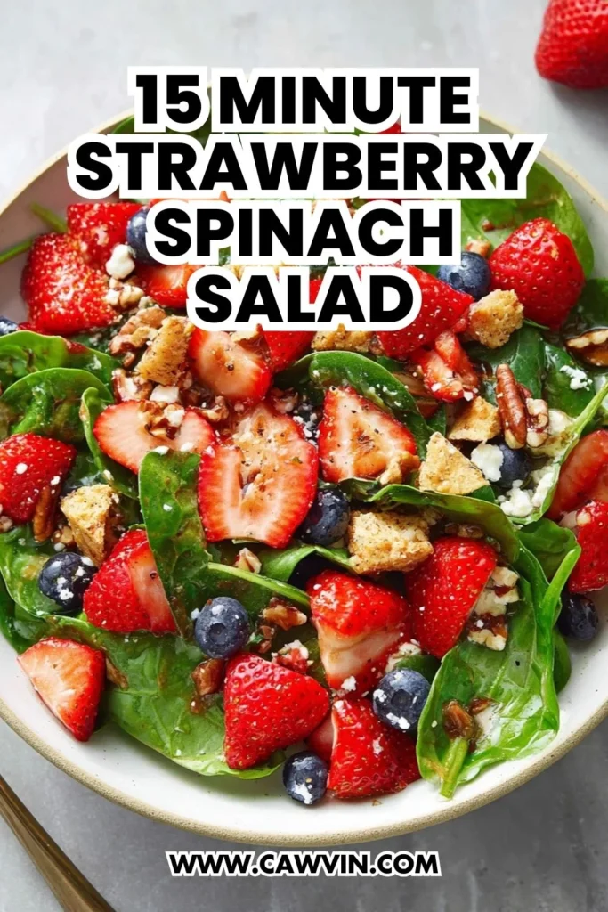 15 Minute Strawberry Spinach Salad - Easy Peasy Recipes