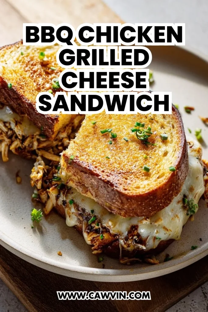 BBQ Chicken Grilled Cheese Sandwich - Easy Peasy Recipes