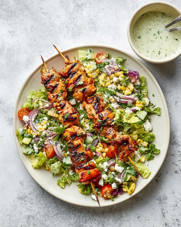 BBQ Chicken Skewer Salad Recipe