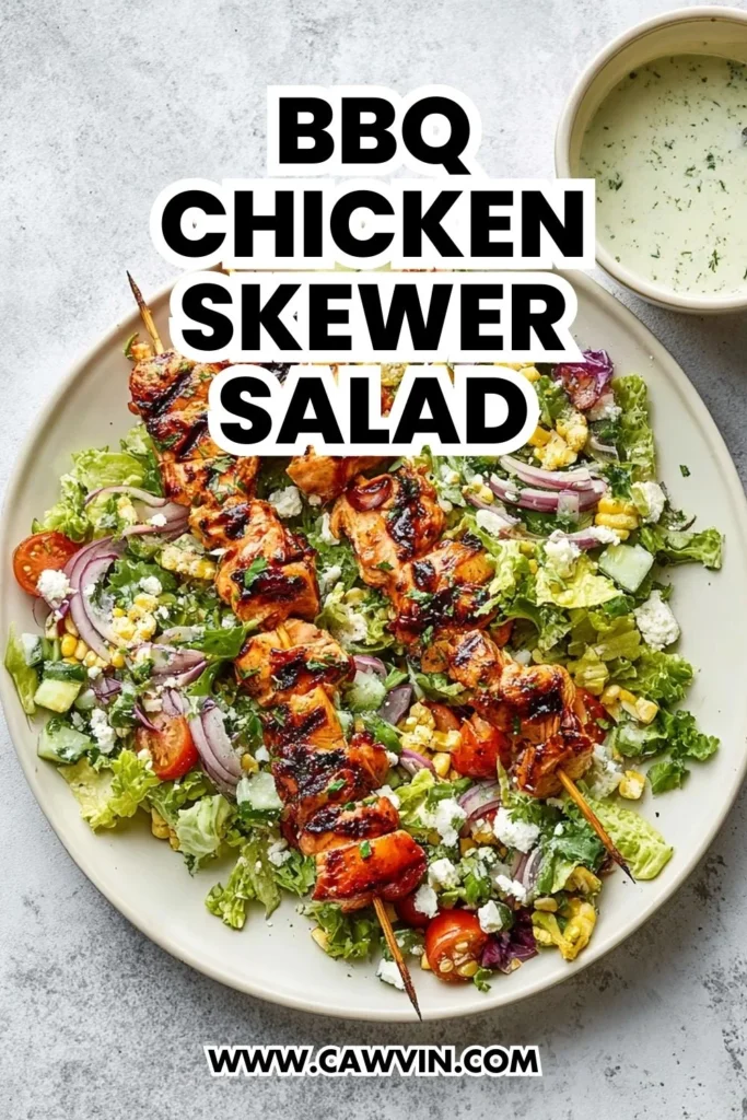 BBQ Chicken Skewer Salad - Easy Peasy Recipes