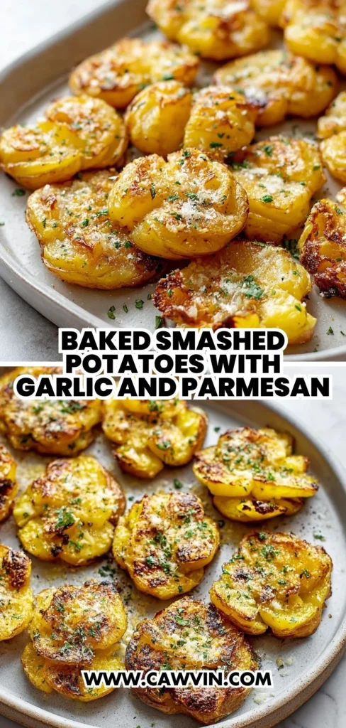 Baked Smashed Potatoes With Garlic and Parmesan 2 1 - Easy Peasy Recipes