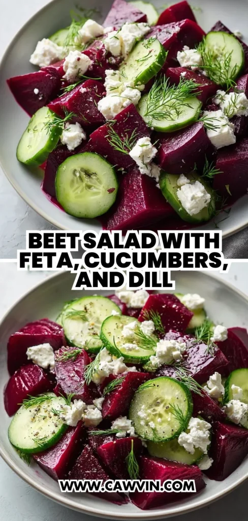 Beet Salad with Feta Cucumbers and Dill 2 - Easy Peasy Recipes