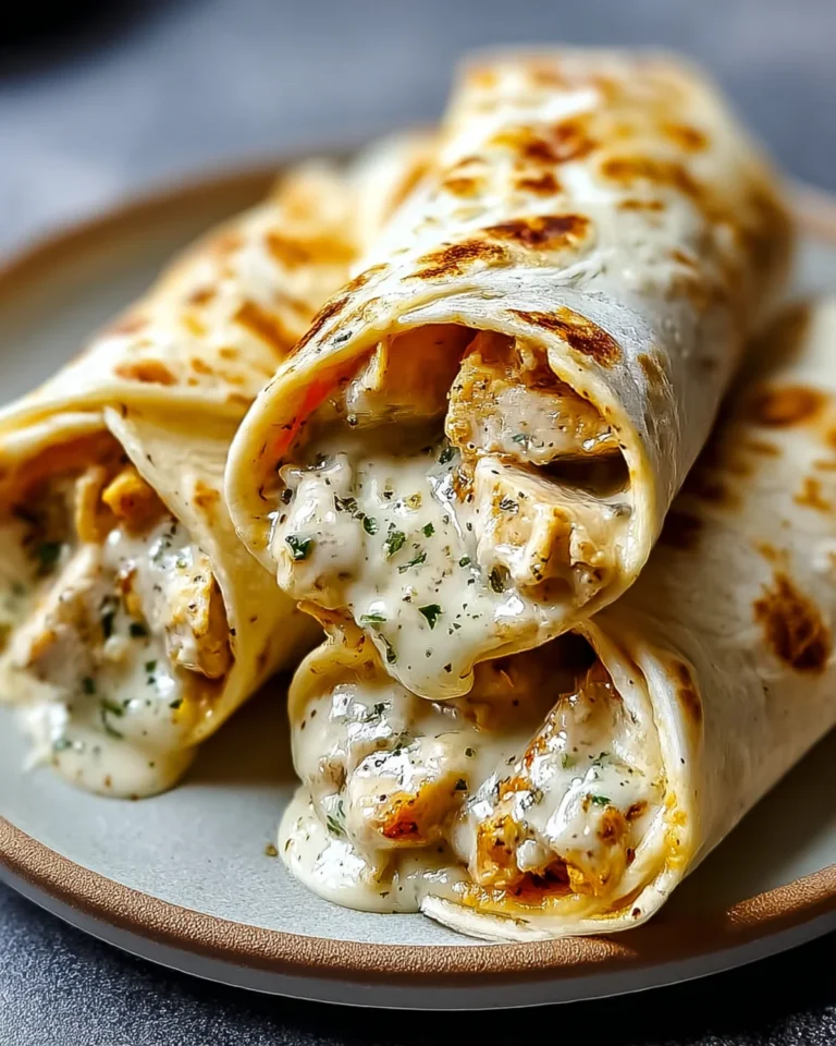 Cheesy Garlic Chicken Wraps Recipe