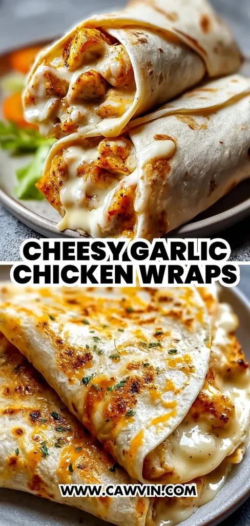 Cheesy Garlic Chicken Wraps 2 1 - Easy Peasy Recipes