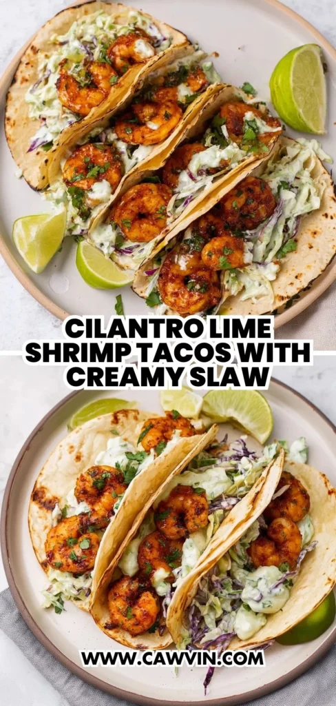 Cilantro Lime Shrimp Tacos with Creamy Slaw 2 1 - Easy Peasy Recipes