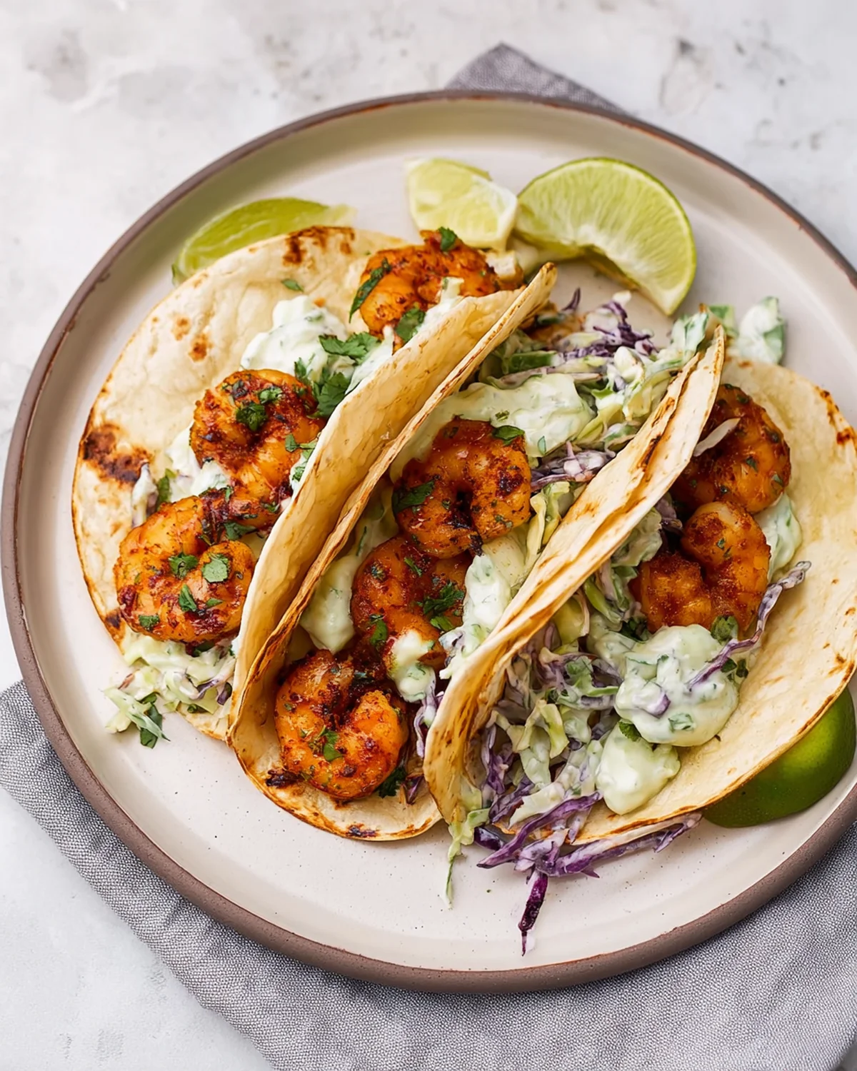 Cilantro Lime Shrimp Tacos with Creamy Slaw - Image 3