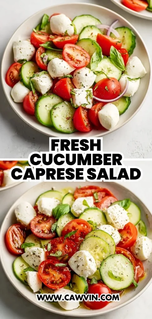 Fresh Cucumber Caprese Salad 2 1 - Easy Peasy Recipes