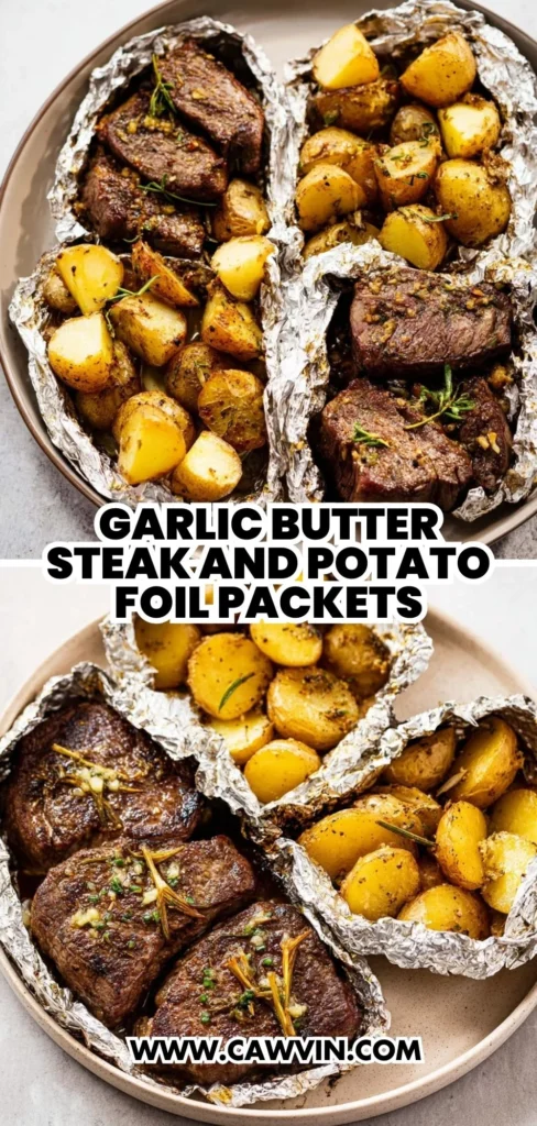 Garlic Butter Steak and Potato Foil Packets 2 1 - Easy Peasy Recipes
