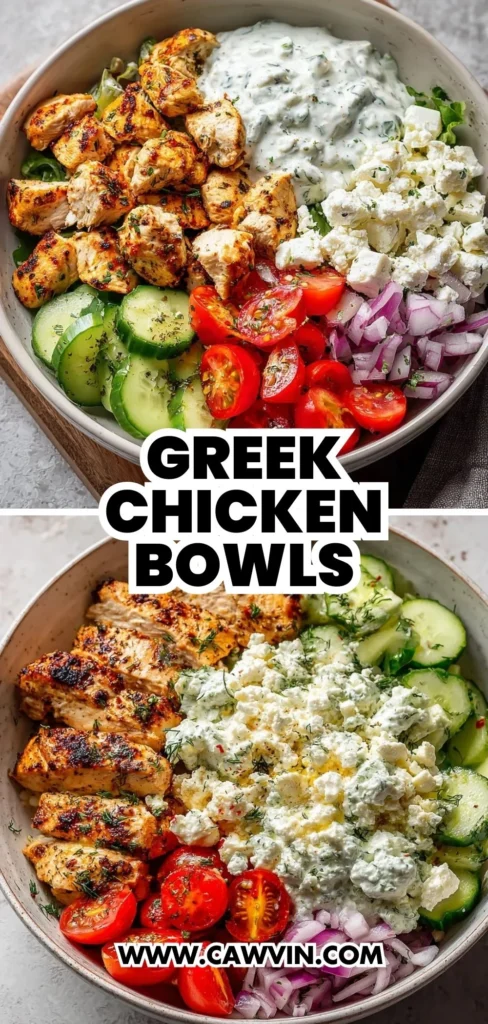 Greek Chicken Bowls 2 1 - Easy Peasy Recipes