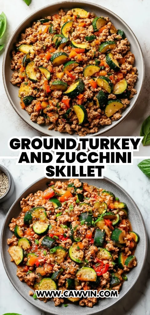Ground Turkey and Zucchini Skillet 2 1 - Easy Peasy Recipes