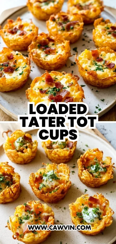 Loaded Tater Tot Cups 2 - Easy Peasy Recipes