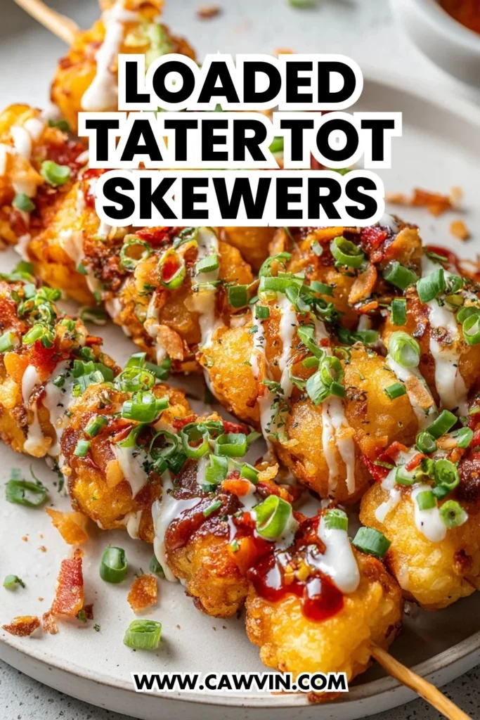 Loaded Tater Tot Skewers - Easy Peasy Recipes