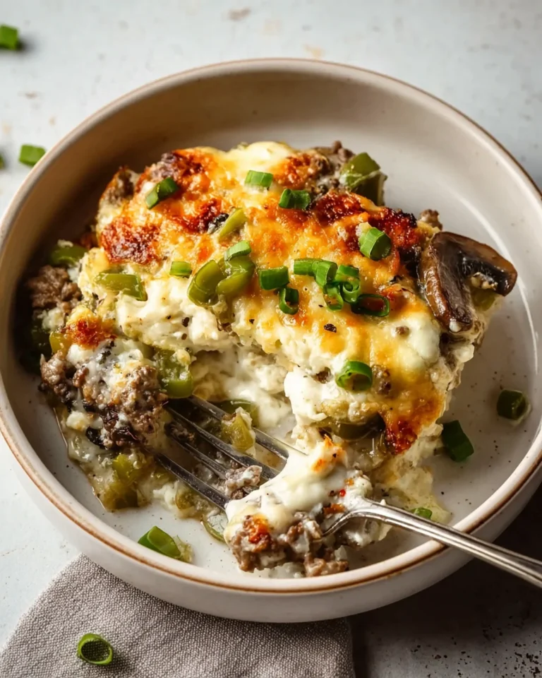 Low Carb Philly Cheesesteak Casserole Recipe