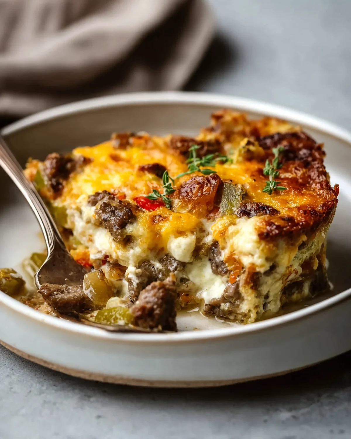 Low Carb Philly Cheesesteak Casserole - Image 4