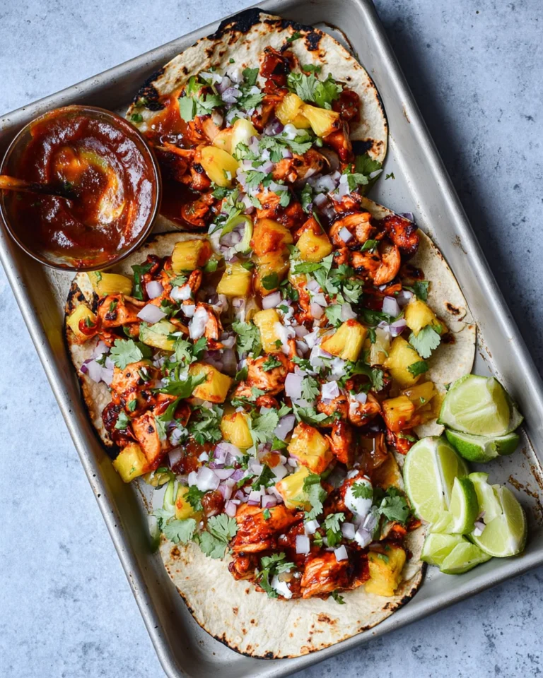 One Pan Chicken & Pineapple Tacos Recipe