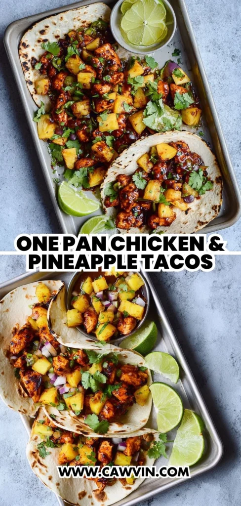 One Pan Chicken Pineapple Tacos 2 1 - Easy Peasy Recipes