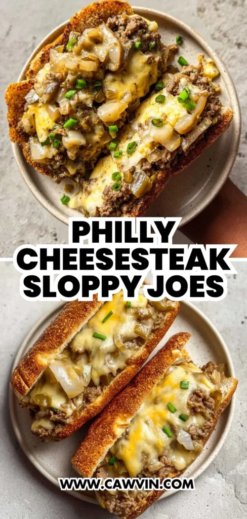 PHILLY CHEESESTEAK SLOPPY JOES 2 1 - Easy Peasy Recipes