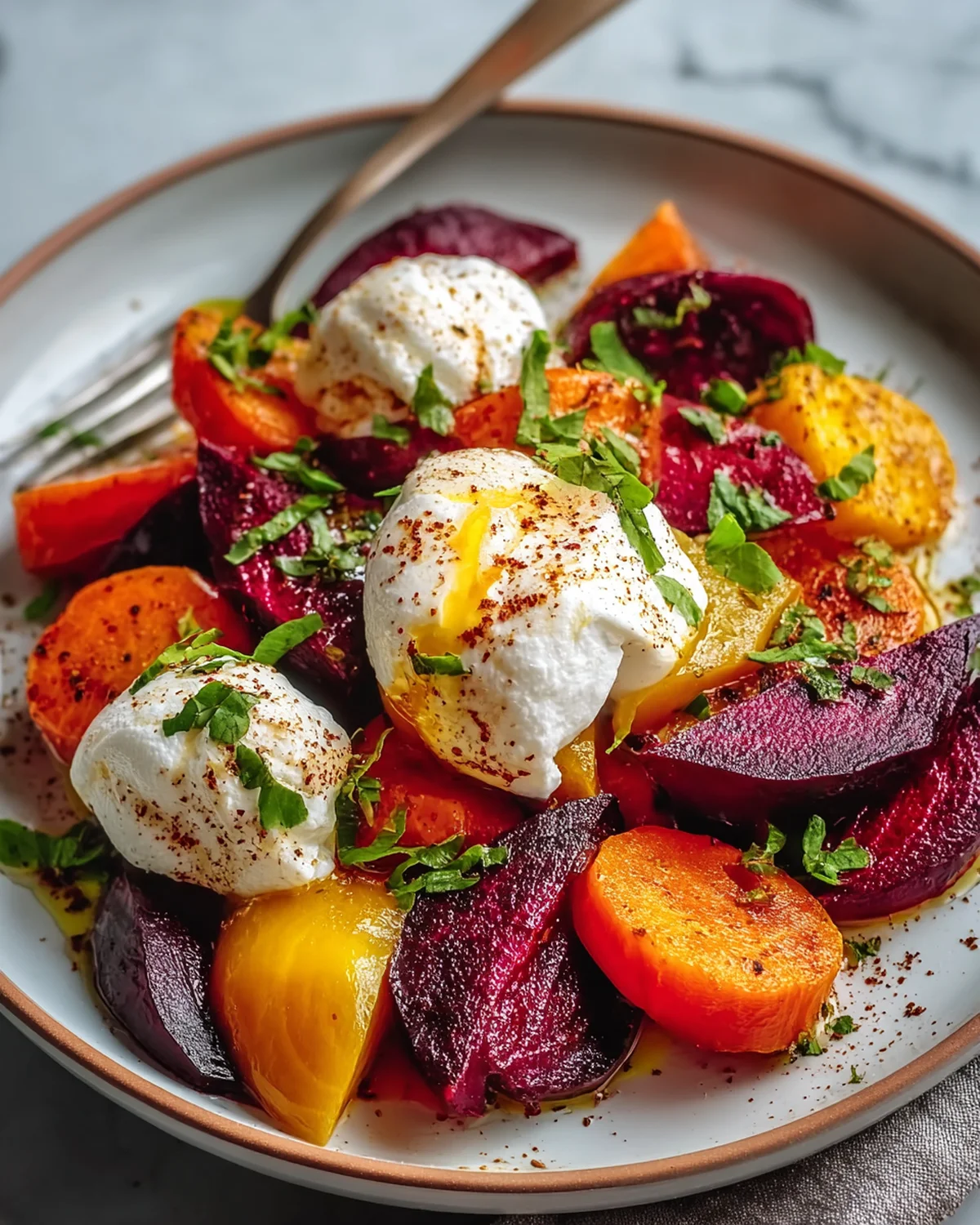 Roasted Beets and Carrots Salad with Burrata - Image 2