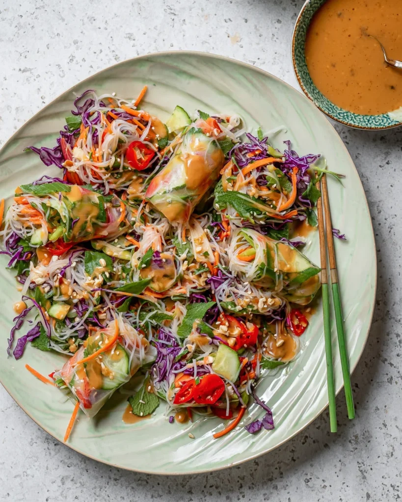 Spring Roll Salad with Peanut Dressing, gluten-free Recipe