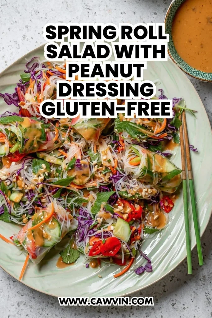 Spring Roll Salad with Peanut Dressing gluten free - Easy Peasy Recipes
