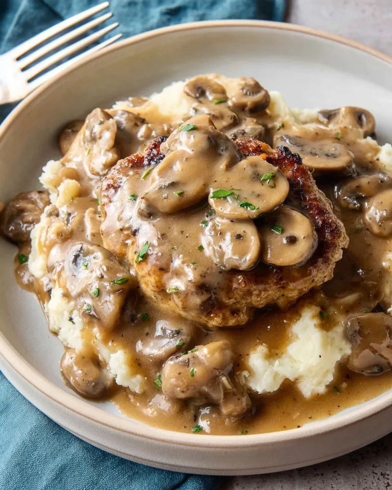 Turkey Salisbury Steaks and Mushroom Gravy Recipe