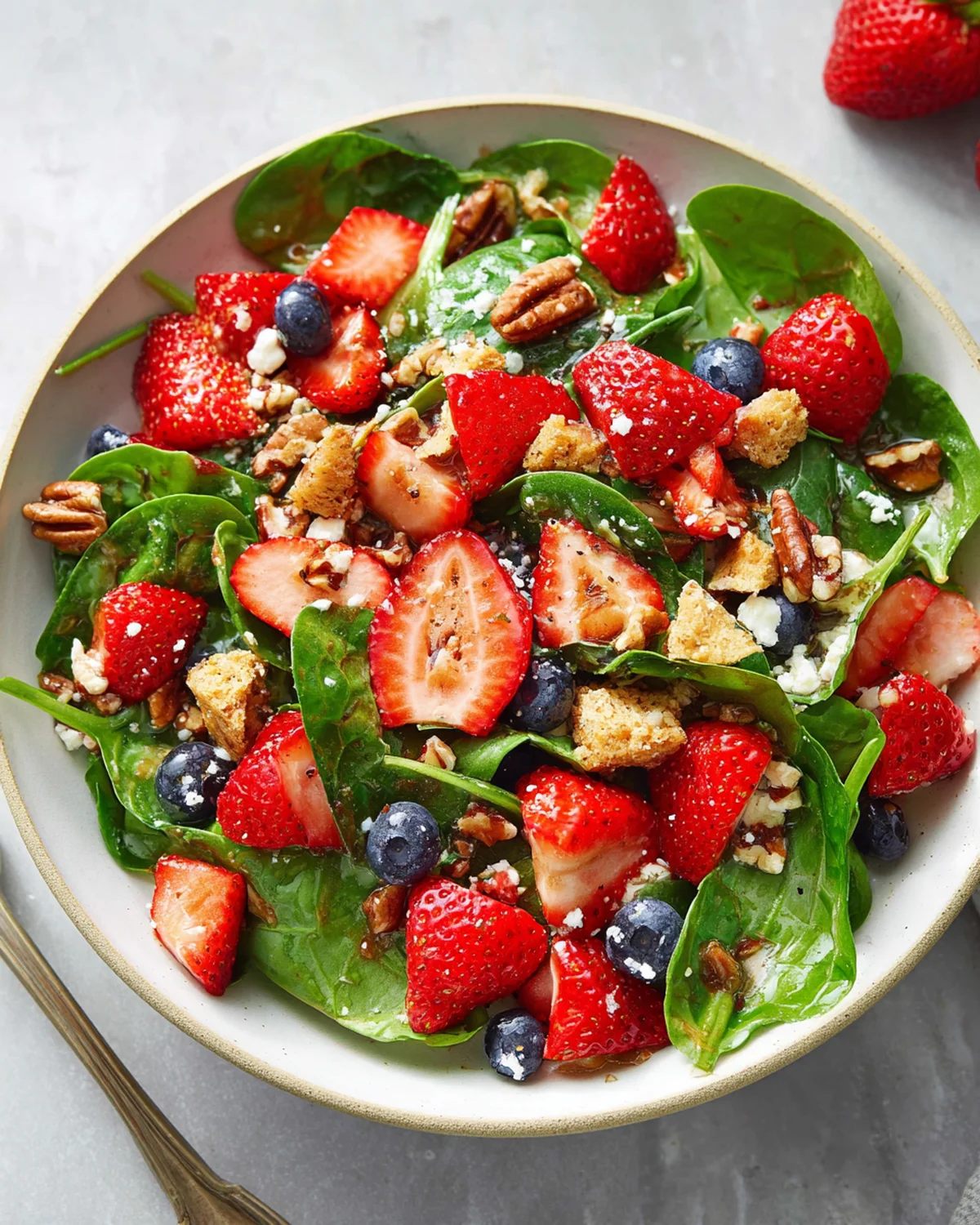 15-Minute Strawberry Spinach Salad Recipe