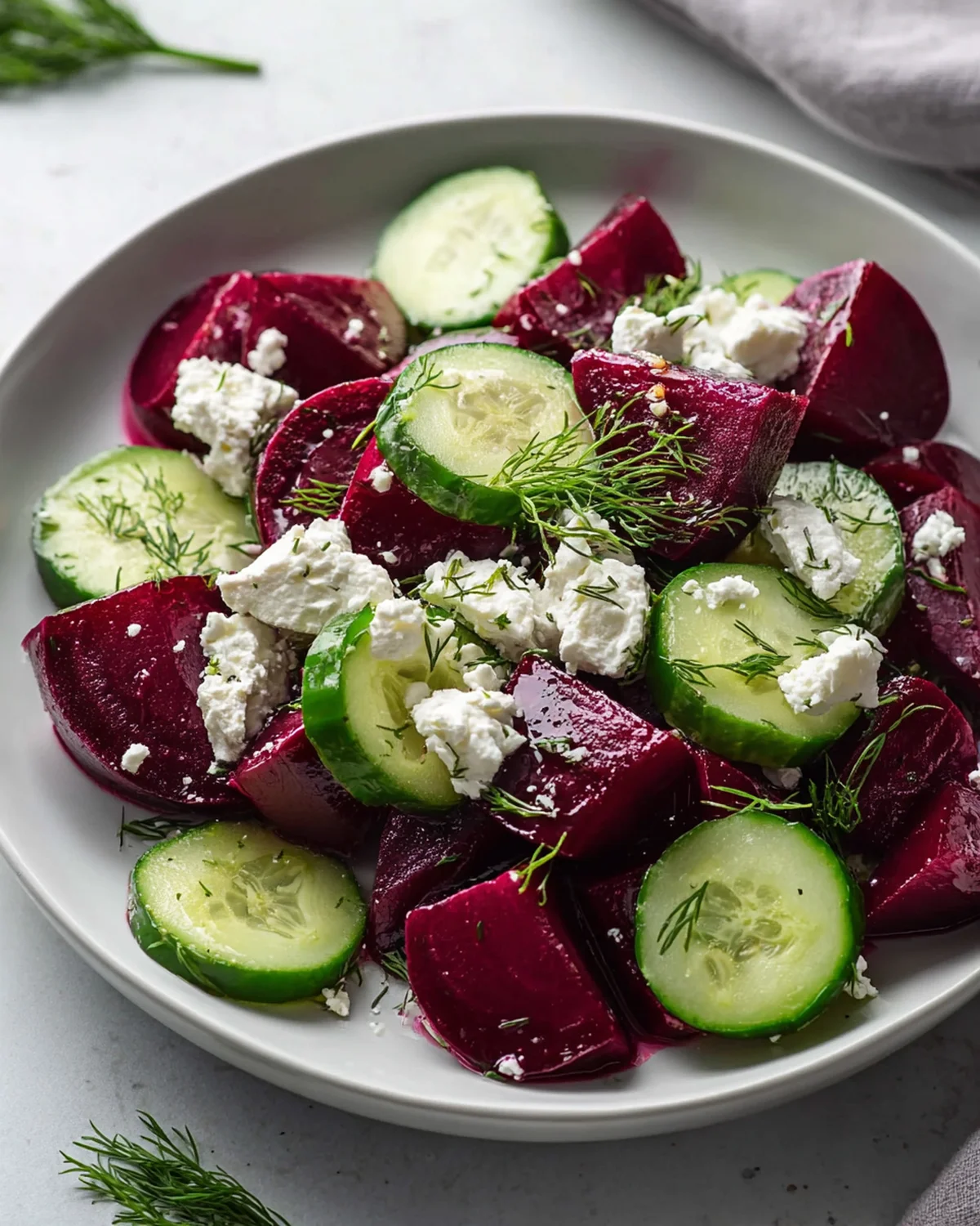Beet Salad with Feta, Cucumbers, and Dill Recipe