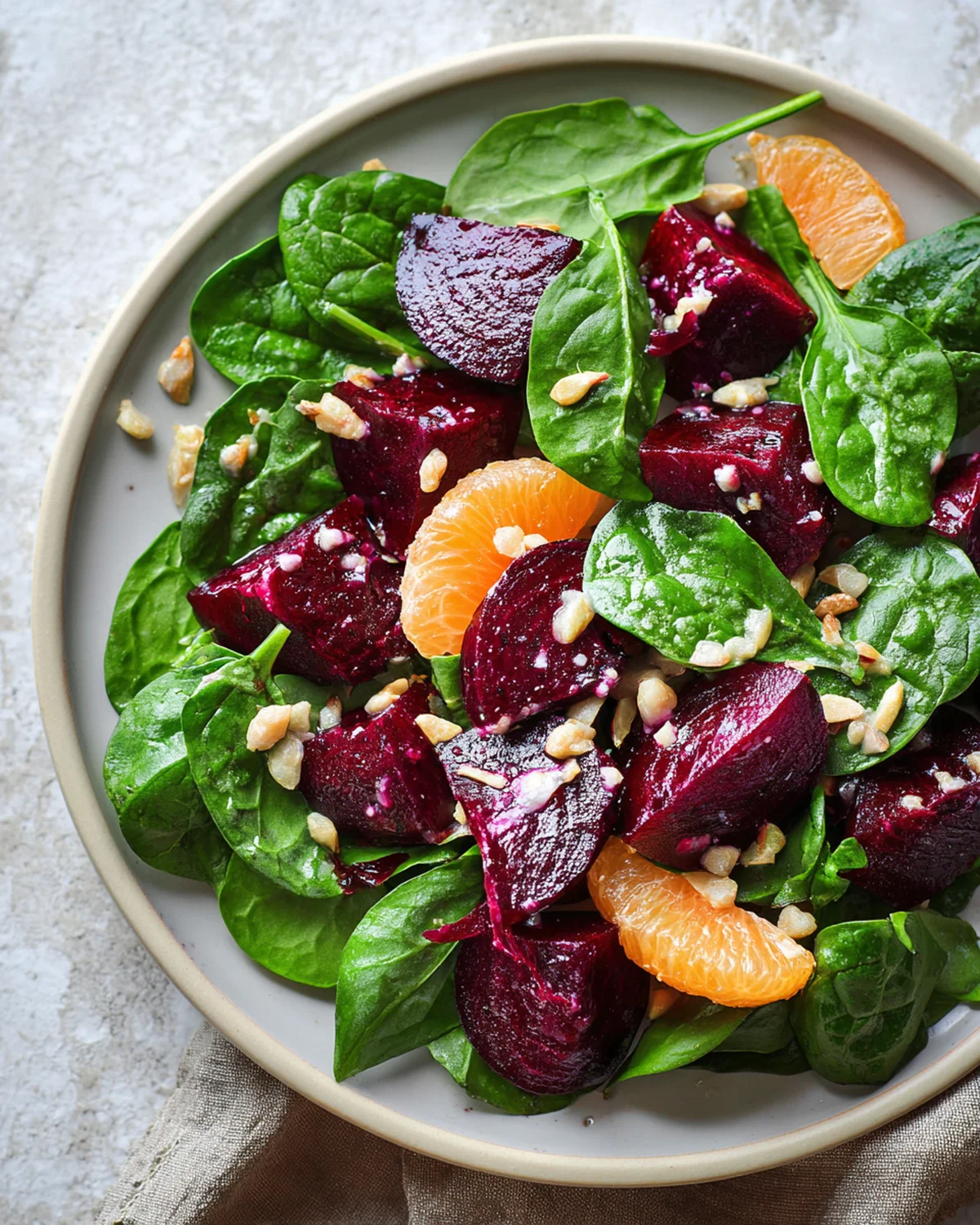 Beet Salad with Spinach and Honey-Mustard Lemon Dressing - Image 2
